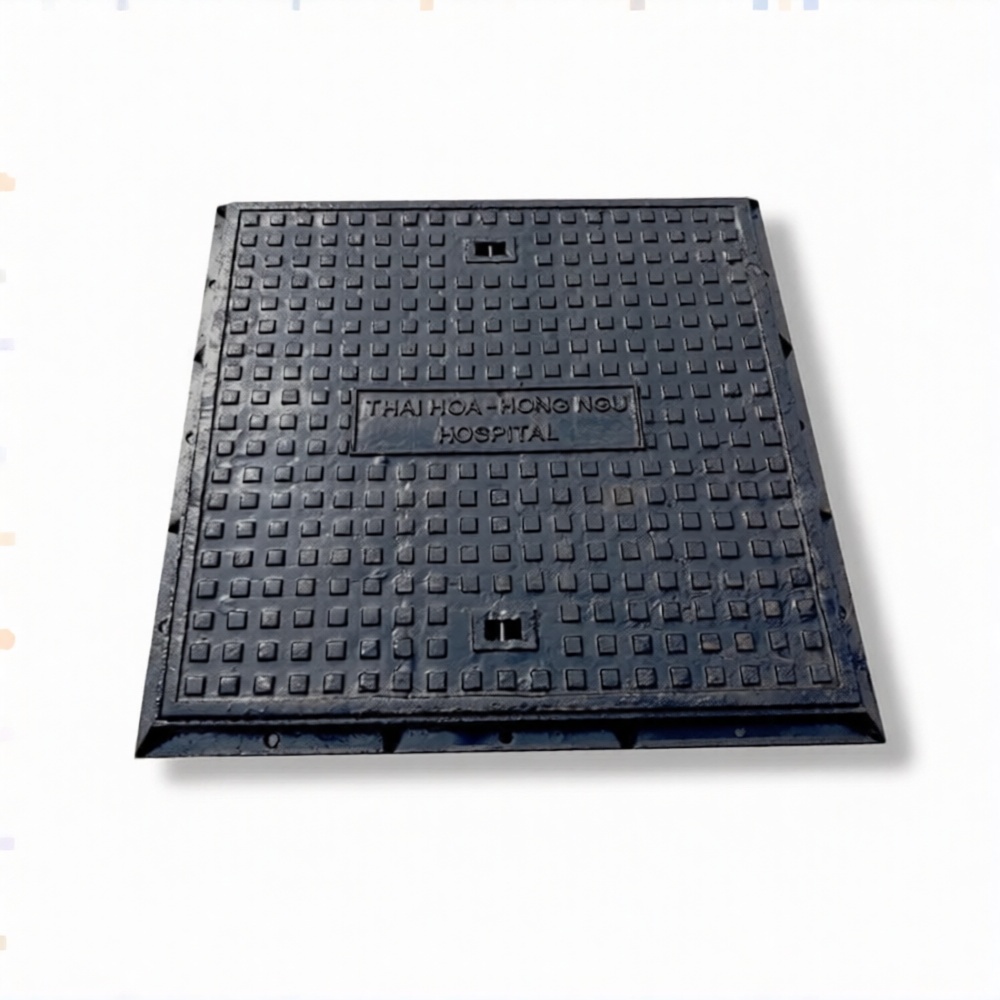 Nắp hố ga gang khung vuông âm nắp vuông 900×900